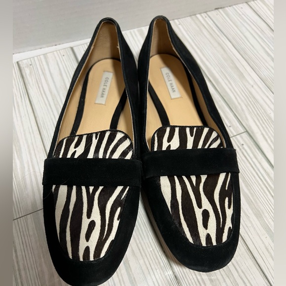 Cole Haan Dakota Genuine Calf Hair Zebra Loafers Sz 7 - Picture 3 of 3